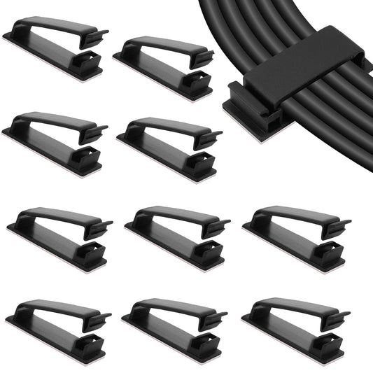 CACASO 50 Pcs Cable Clips,Self Adhesive Cable Management Clips, Adhesive Wire Clips,Cable Organizers Cord Holder for TV Ethernet Cable Under Desk Home