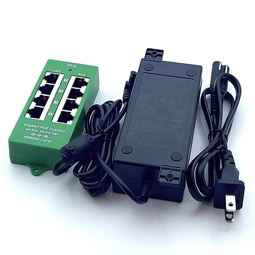 PoE Texas 4 Port PoE Active Mode A Injector with 48V 60W Power Supply - Add PoE+ to Any Switch or Router - 802.3at/af Compliant PoE Midspan for WiFi