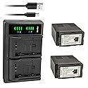 Kastar 2-Pack VW-VBG6 Battery and LTD2 USB Charger Replacement for Panasonic AG-AC130AEJ, AG-AC130AP, AG-AC160, AG-AC160A, AG-AC160AEJ, AG-AC160AP