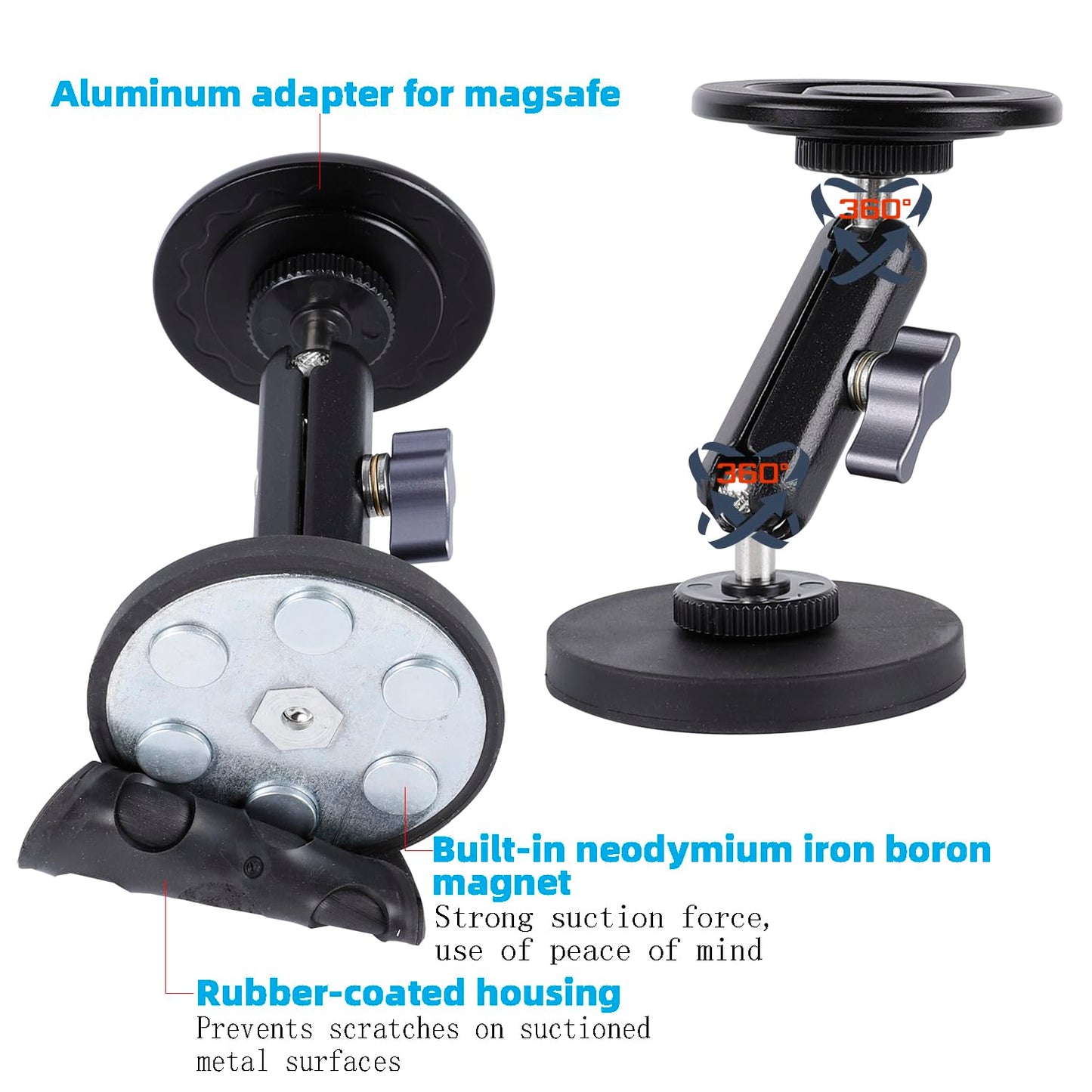 Gym Magnetic Phone Holder for MagSafe, Dual Magnetic Phone Mount for Gym Attach to Metal Surface, Compatible with iPhone 16 15 14 13 Pro Max MagSafe