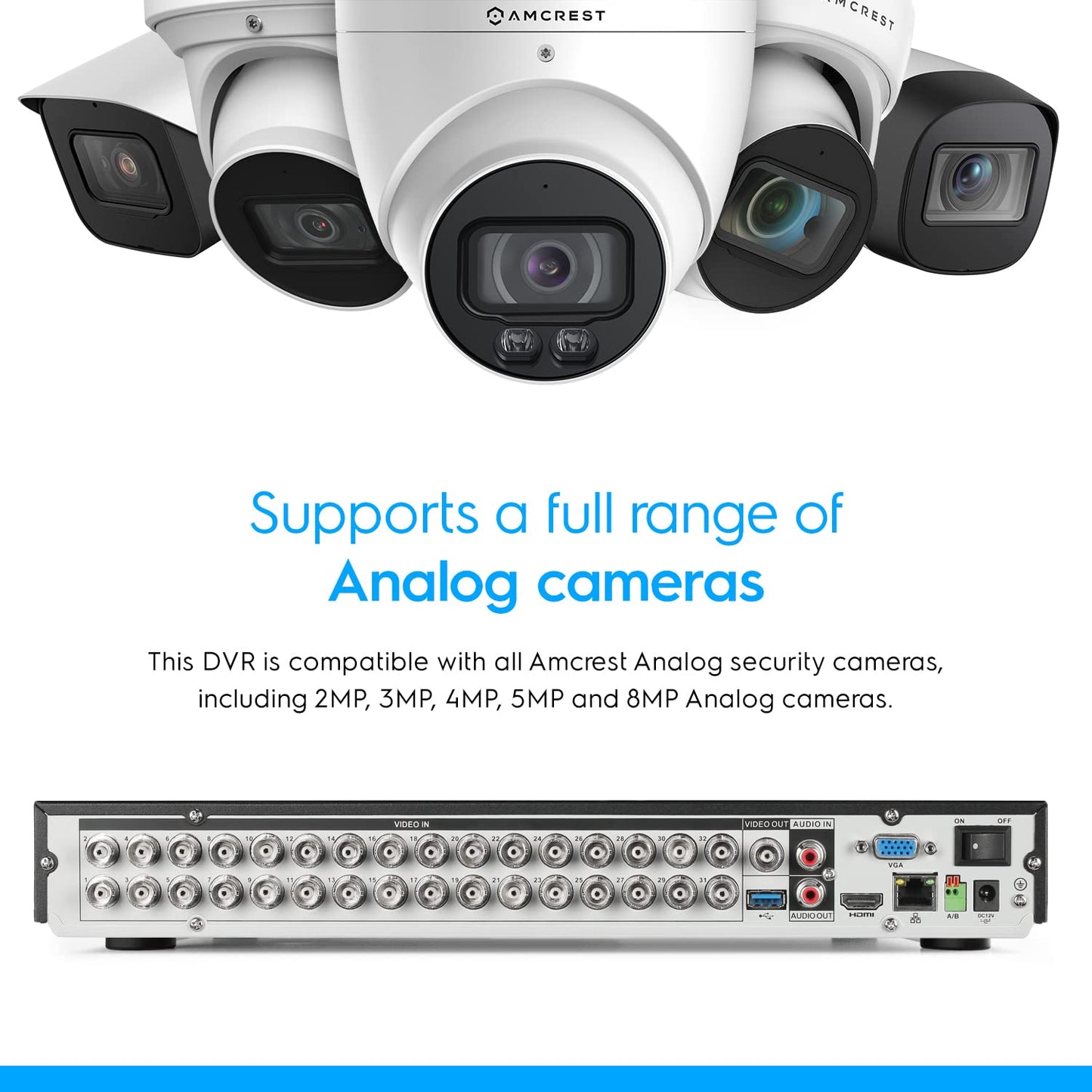 Amcrest 5MP UltraHD 32 Channel DVR Security Camera System Recorder, 5MP Security DVR for Analog Security Cameras, Remote Smartphone Access, HDD