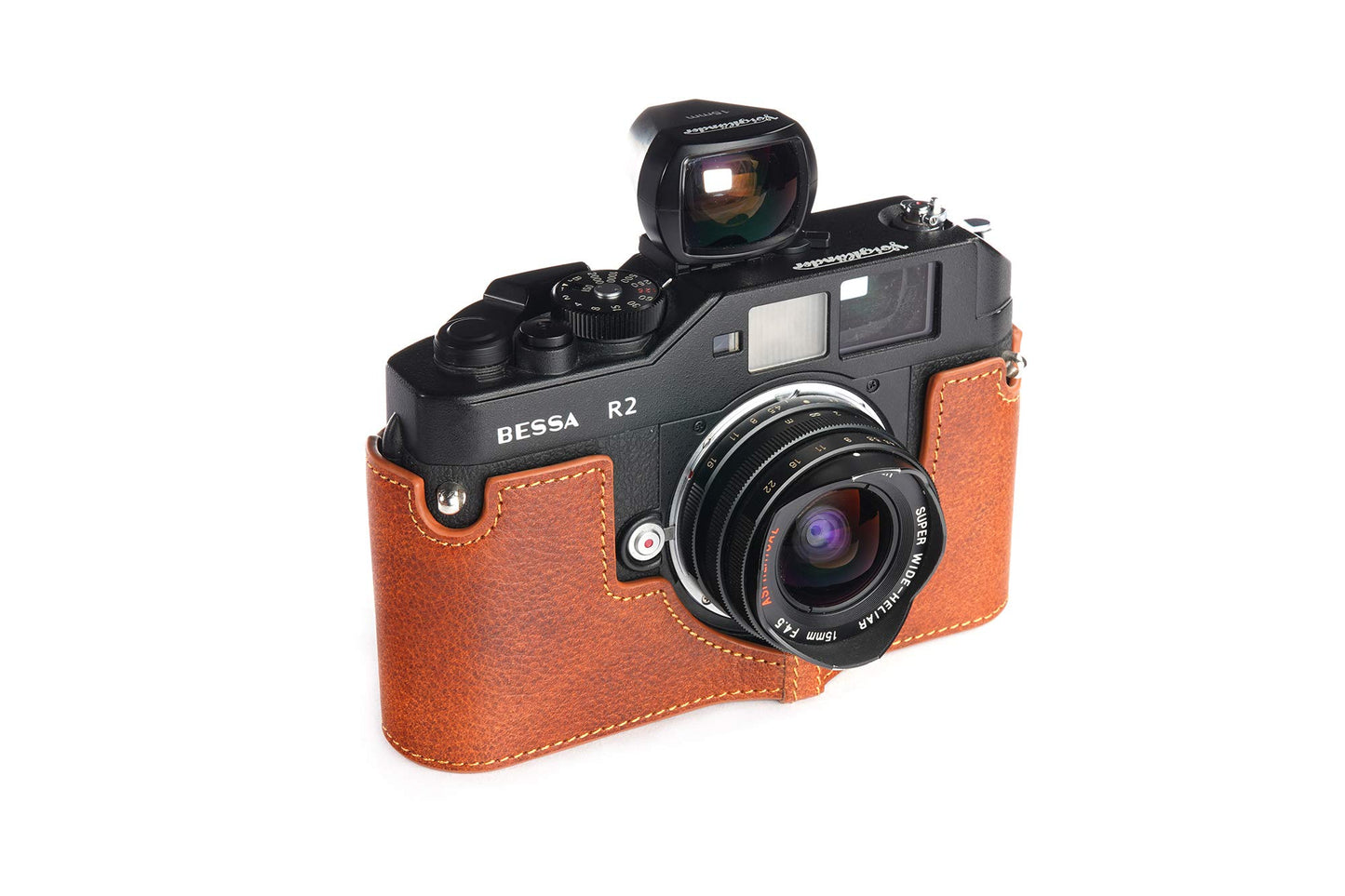 Voigtlander Bessa R2 Case, BolinUS Handmade Genuine Real Leather Half Camera Case Bag Cover for Voigtlander BESSA R4M R4A R3M R3A R2S R2C R2A R2M R2 T