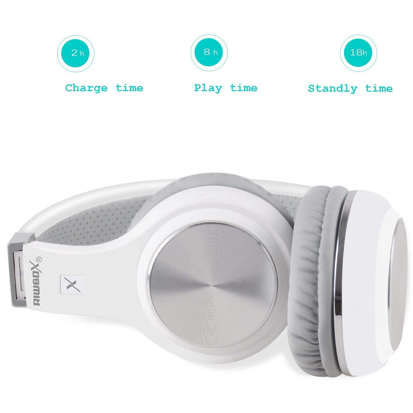 Riwbox Bluetooth Headphones, XBT-80 Folding Stereo Wireless Bluetooth Headphones Over Ear with Microphone and Volume Control, Wireless and Wired…