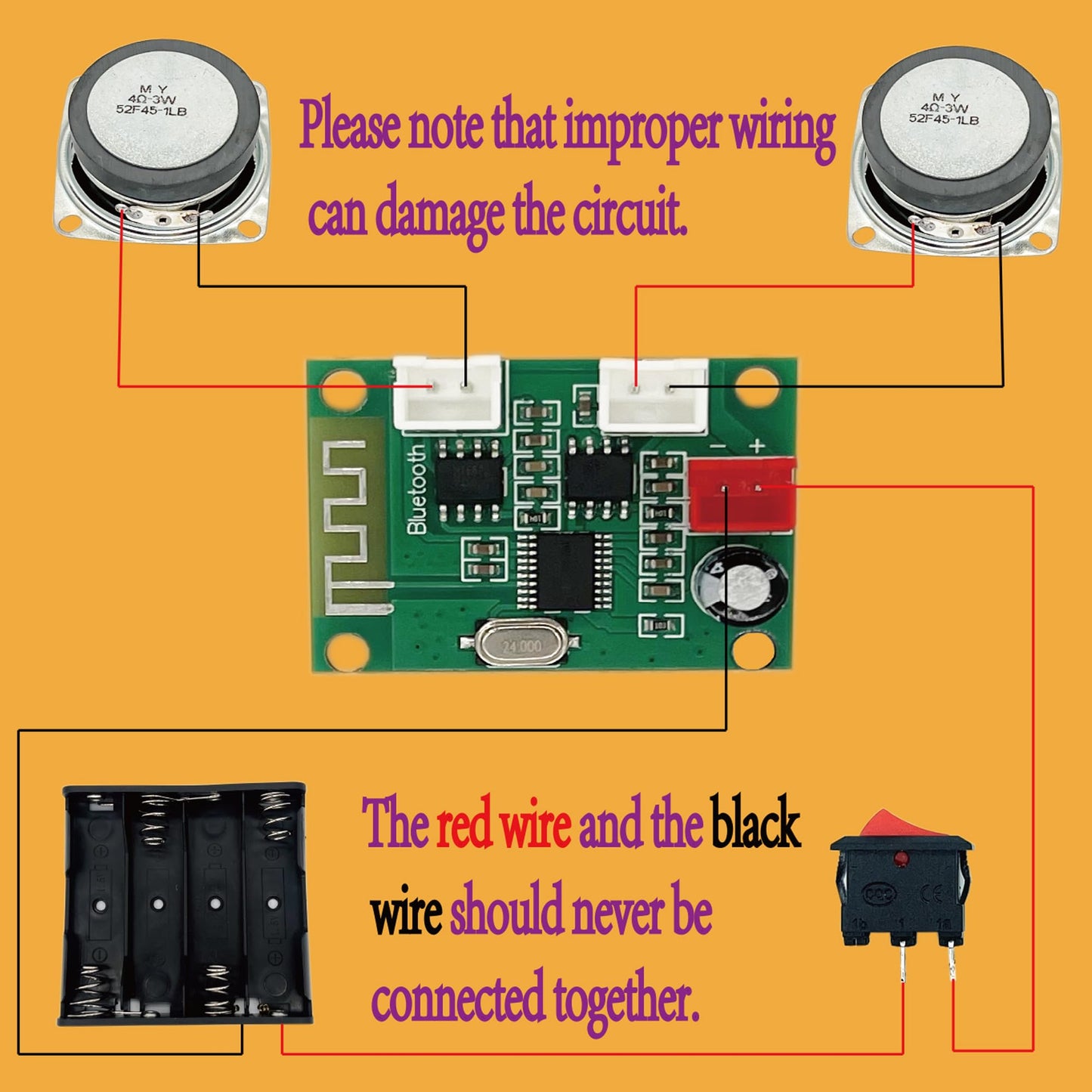 CYOEST DIY Bluetooth Speaker Box Kit Electronic Sound Amplifier - Build Your Own Portable Wood Case Bluetooth Speaker Sound - Science Experiment