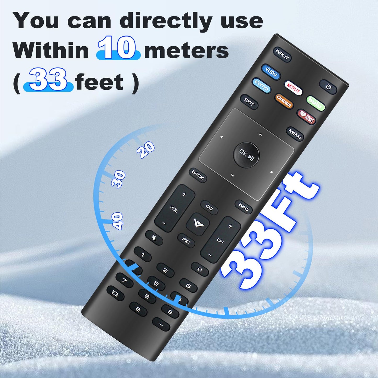 XRT136 for Vizio Smart Tv Remote, for Vizio Remote Smart Tv D50x-G9 D65x-G4 D55x-G1 D40f-G9 D43f-F1 D70-F3 V505-G9 D32h-F1 D24h-G9 E70-F3 D43-F1