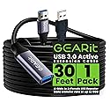GEARit USB 3.0 Active Extension Cable (30 Feet) A-Male to A-Female USB Repeater with Signal Booster for Oculus Rift, Quest Link, Xbox 360 Kinect