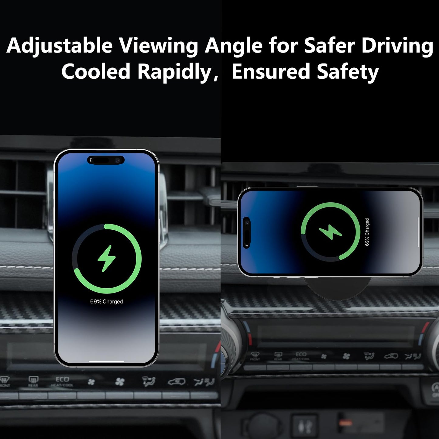 CLEC for Toyota RAV4 2019-2025 Magnetic Wireless Charger Car Phone Holder Mount Custom Fit for Toyota RAV4 2019-2025 15W Fast Charging Car Phone