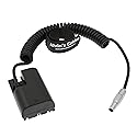Alvin's Cables LP E6 Dummy Battery to 2 Pin Male Power Coiled Cable for Canon 5D