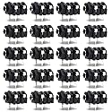 Luomorgo PCB Panel Mount 4 Pin 1/4" 6.35mm Female Socket Mono Headphone Jack Silver Thread 20pcs