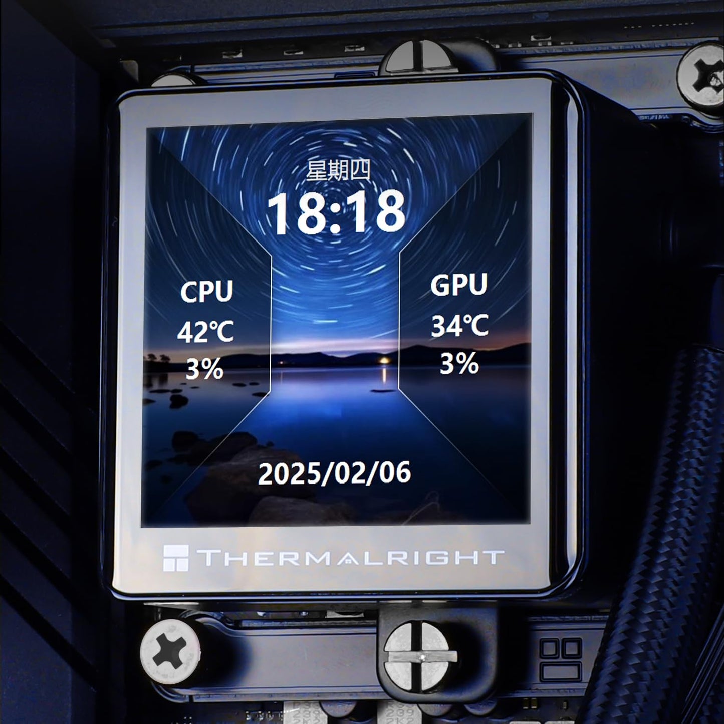 Thermalright Frozen Vision 360 ARGB Black V2 AIO CPU Water Cooler,360mm Liquid CPU Cooling,PWM Fans CPU Cooler for 2150RPM,2.88 inch IPS LCD Screen
