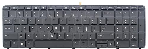 wangpeng® New Black Laptop Keyboard for HP 831023-001 841145-001 6037B0115301 US Backlit Keyboard with Pointer