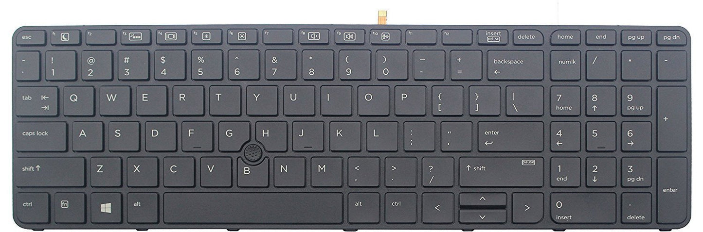 wangpeng® New Black Laptop Keyboard for HP 831023-001 841145-001 6037B0115301 US Backlit Keyboard with Pointer
