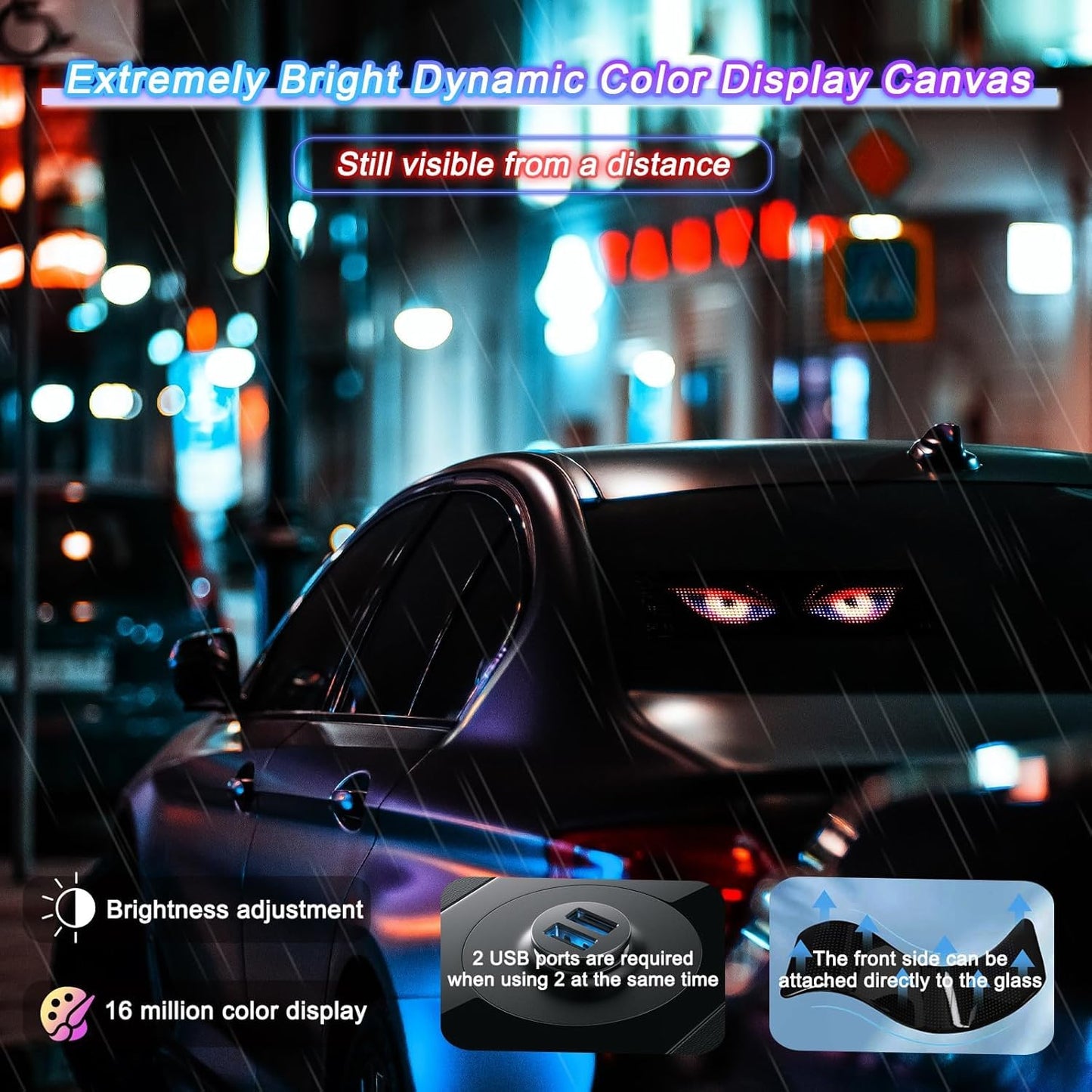 LED Eyes for Car Windshield, Devil Eyes Light for Windshield, Devil Eyes Light for Car, SUVs, Pickup (23.6inx4.73in) (6.8 * 2.7in)