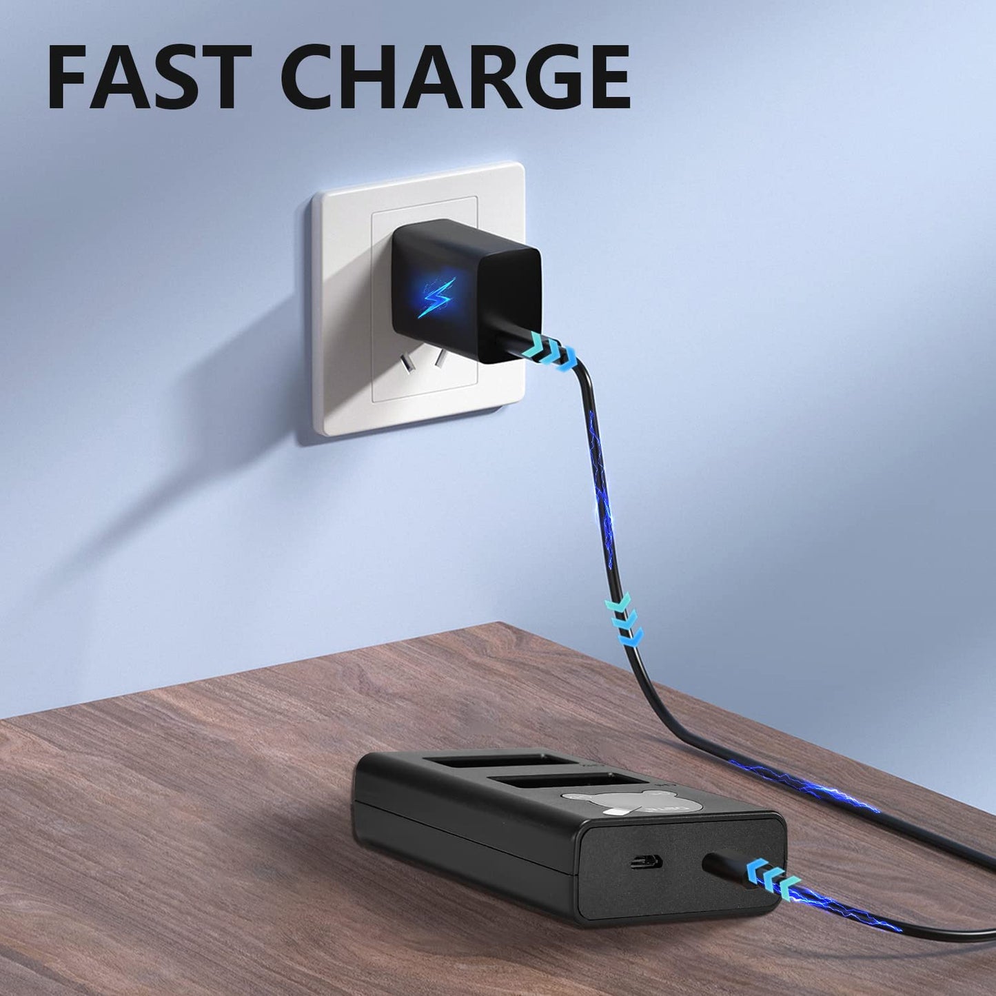 DSTE LP-E17 Battery Charger, Dual LCD Charger Compatible with Canon EOS RP, R8, R10, Rebel T7i, T6i, T6s, SL3, SL2, 77D, 9000D, 8000D, 800D, 760D
