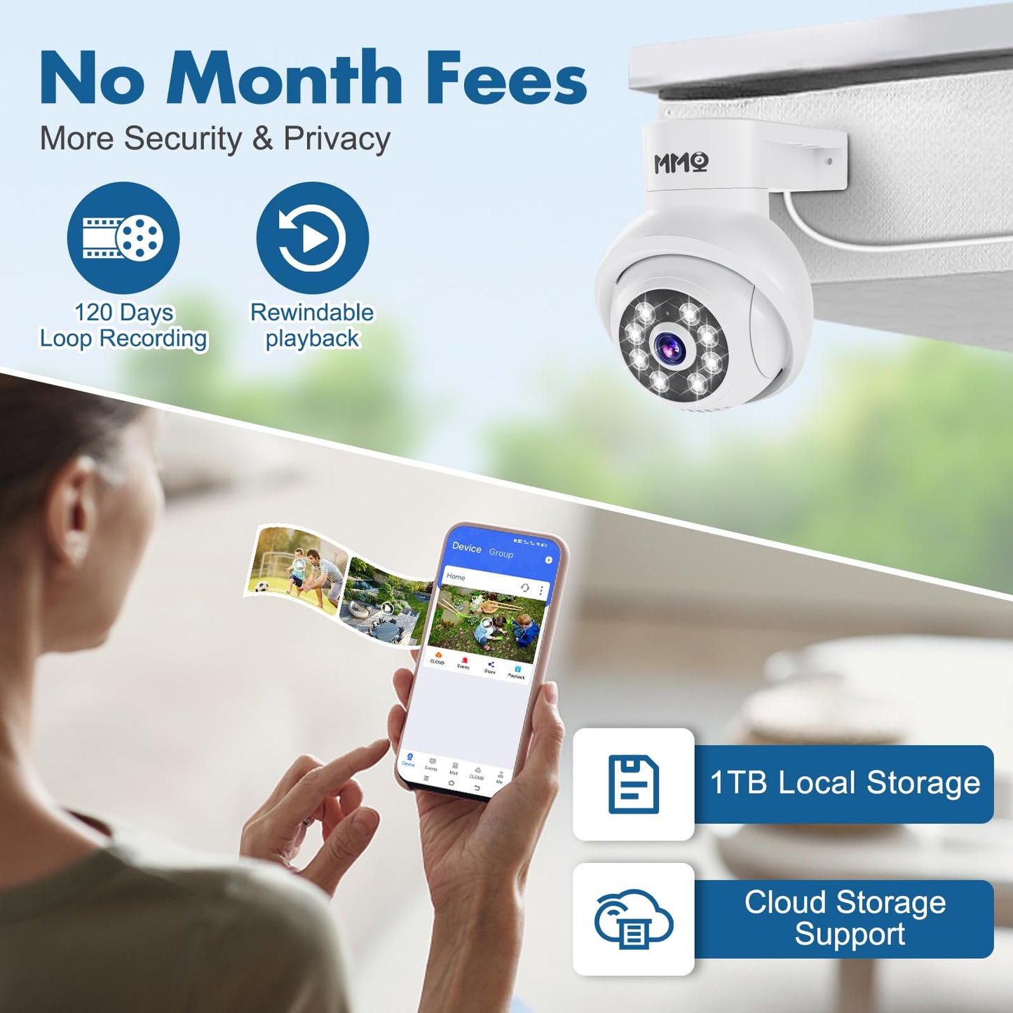 ?Wireless Pro, 3K &10CH?5MP Security Cameras Wireless Outdoor with 10.1" LCD Monitor, 4PCS WiFi PTZ Security Cameras with 4K NVR for Home