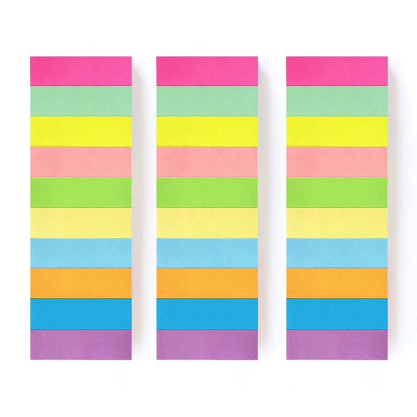 Page Markers, 0.5x1.8 in, Self-Stick Tabs, 30 Pads 10 Colors, 80 Sheets/Pad