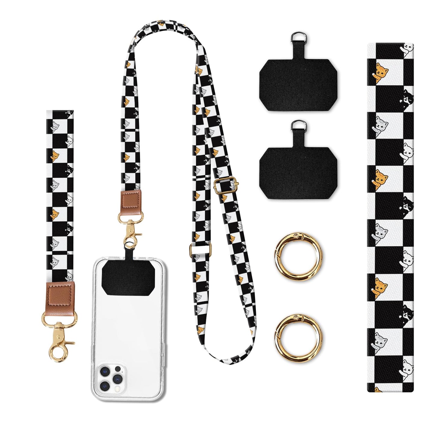 DARUIXZ Phone Lanyard Crossbody Wrist Strap, Universal Adjustable Neck Strap for Phone Case Keys ID Badges, Phone Accessories Travel Essential