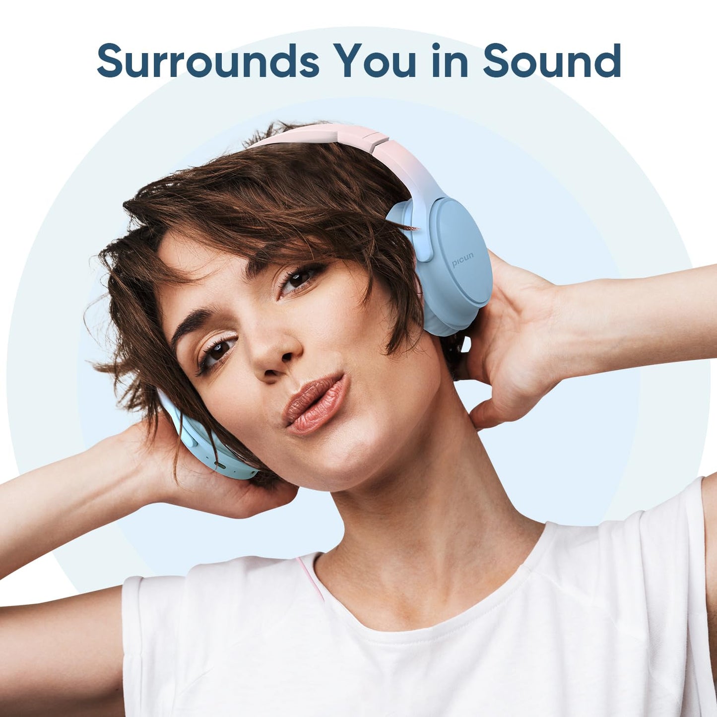 Gankoii Wireless Headphones, Bluetooth Over Ear Headsets with Microphone, Hi-Fi Audio, 60H Playtime, Touch Control, Foldable Lightweight, On-Ear…
