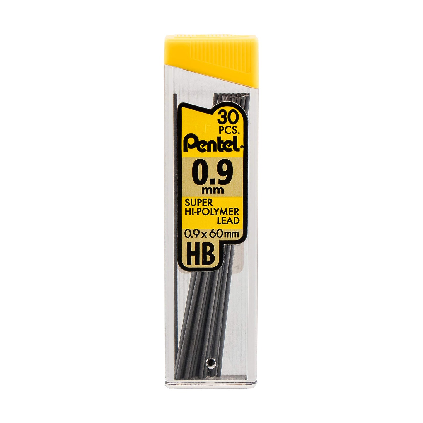 Pentel Super Hi-Polymer Lead Refills, (0.9 mm), Thick, HB, Pack of 3, 90 Pieces of Lead (C29BPHB3)
