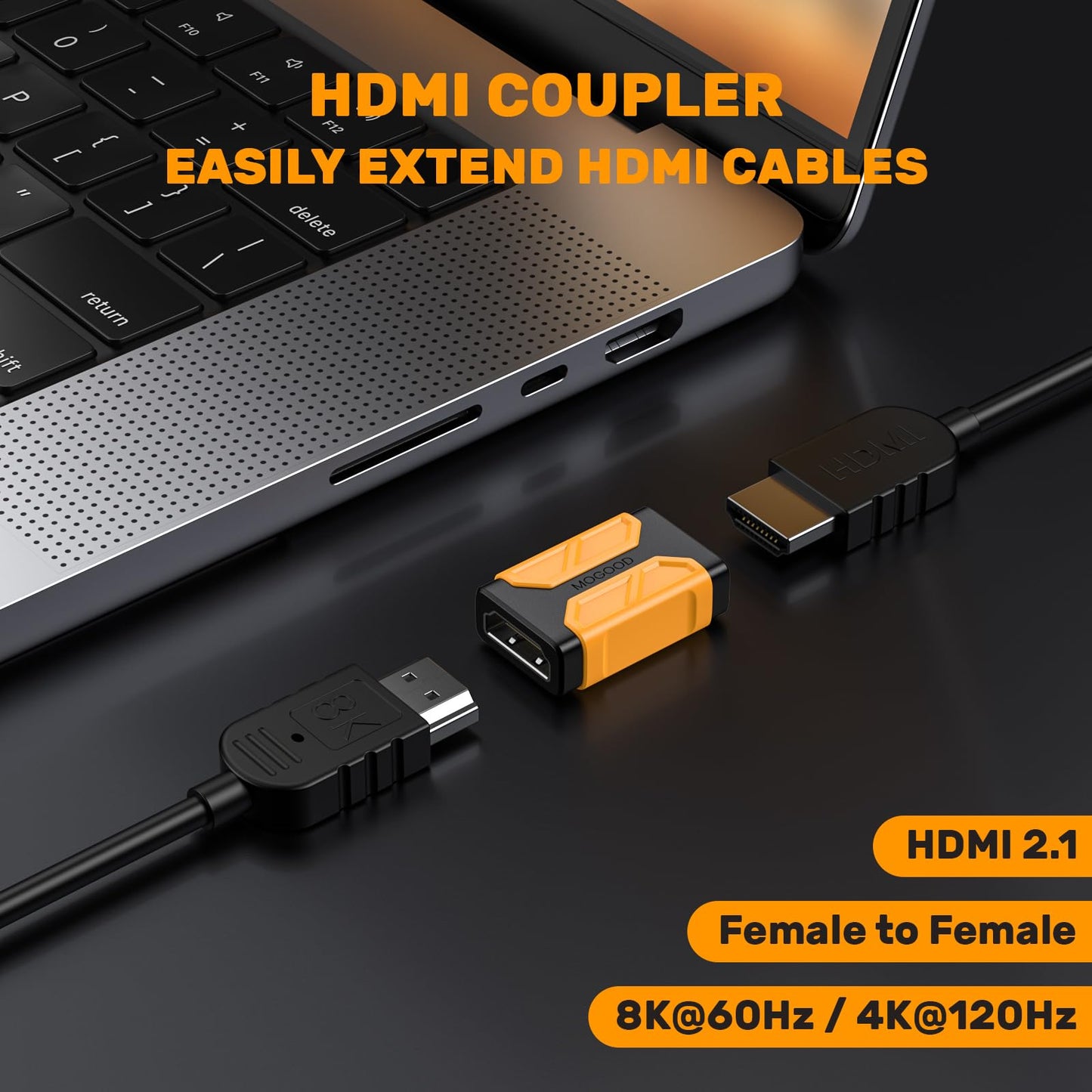 MOGOOD HDMI Coupler 8K, 6 Pack Female to Female HDMI Connector, Support 3D 8K@60Hz/4K@120Hz UHD HDR eARC, for Cinema, projectors, TV, PC, Monitor