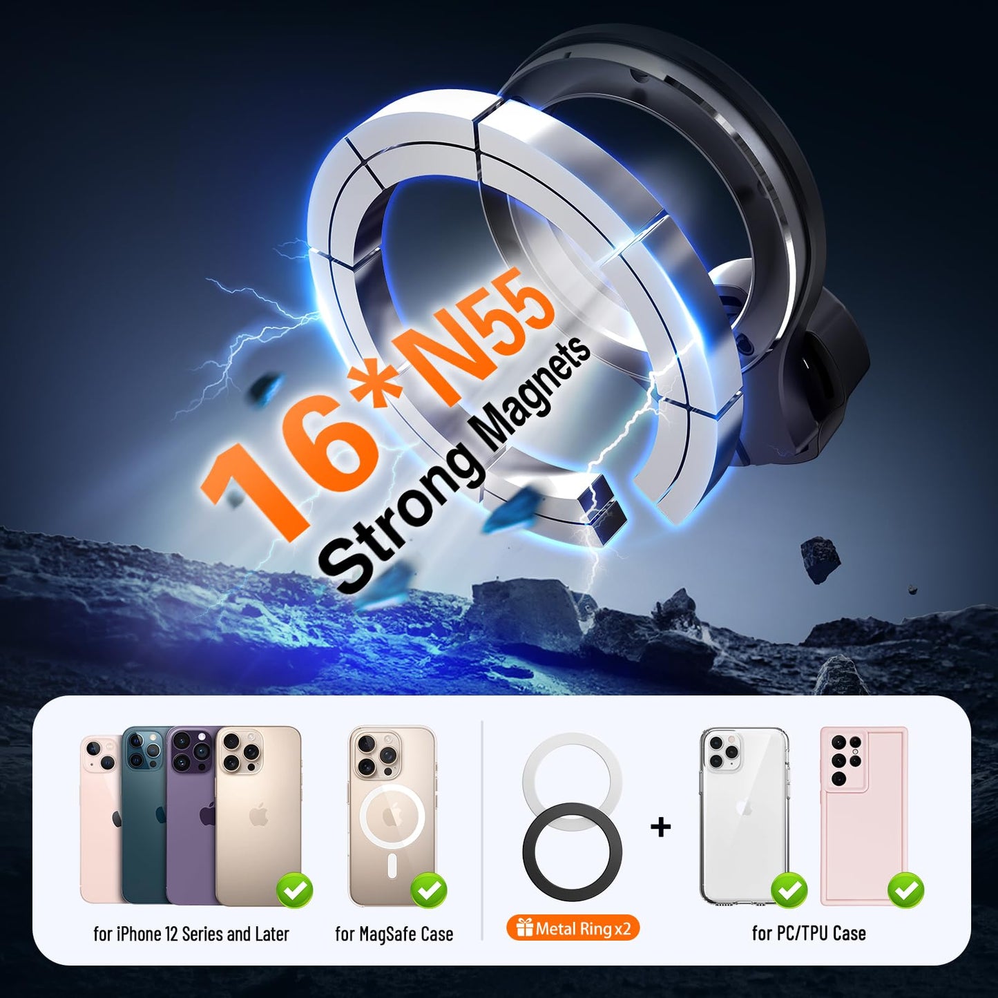 pop-tech Car Phone Holder for Honda CR-V HR-V 2023 2024 2025 2026: for MagSafe Magnetic Cell Phone Mount for HRV CRV Accessories 7/9 inch Screen
