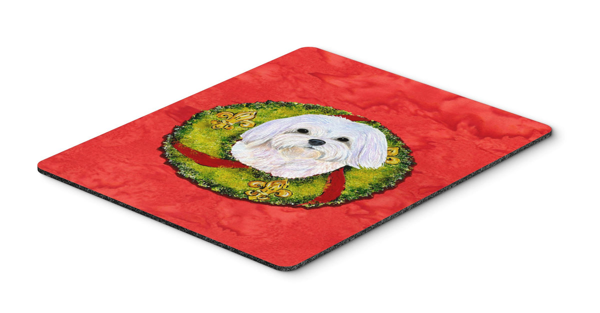 Caroline's Treasures SS4172MP "Maltese Cristmas Wreath Mouse Pad, Hot Pad or Trivet" for Home Office Gaming Working Computers Laptop Mouse