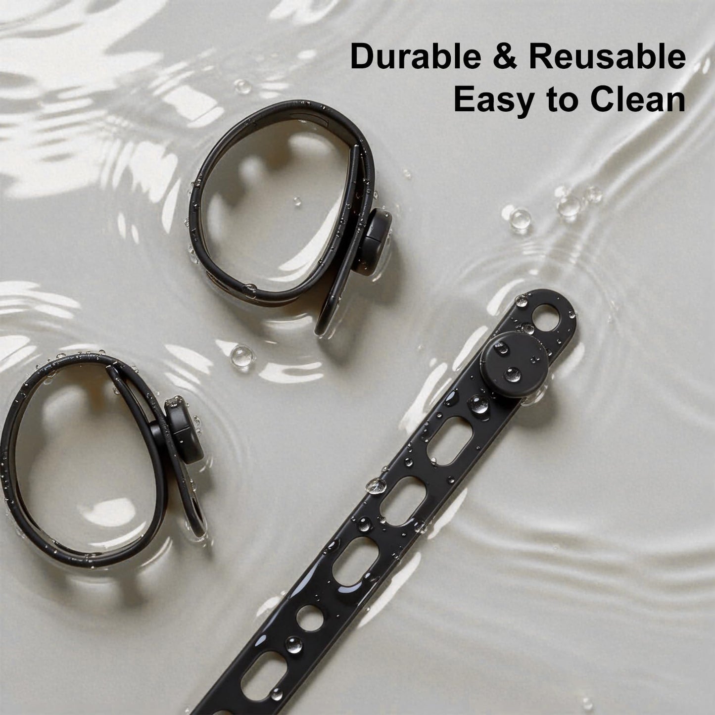 Lantellex 30Pcs Silicone Cable Ties, Office Desk Organizer Accessories, Reusable Wire Ties Management with Lock Buckle, Adjustable Charger Cable Strap