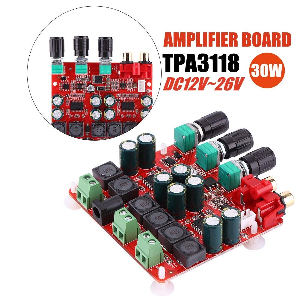 Audio Amplifier, Power Amplifier Board,TPA3118 2.1 Channel Stereo Subwoofer Digital Power Amplifier Board DC 12V-26V,Audio Power Amplifier Module