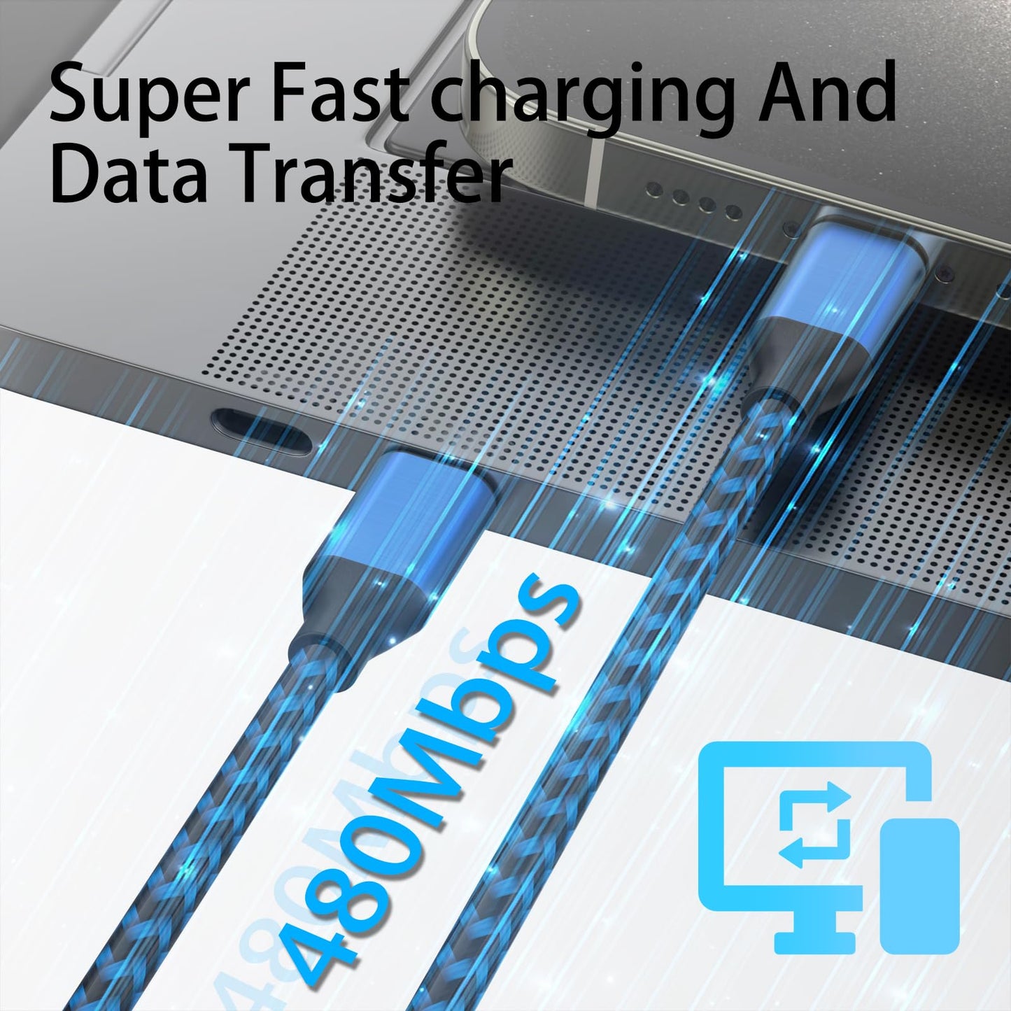 USB C to USB C Cable Nylon Braided 60W 3/3/6/6/10 FT USB Type C Fast Charging Cable for iPhone 17/17 Pro Max/Air/16/16 Plus/16 Pro Max/15/15 Plus/15