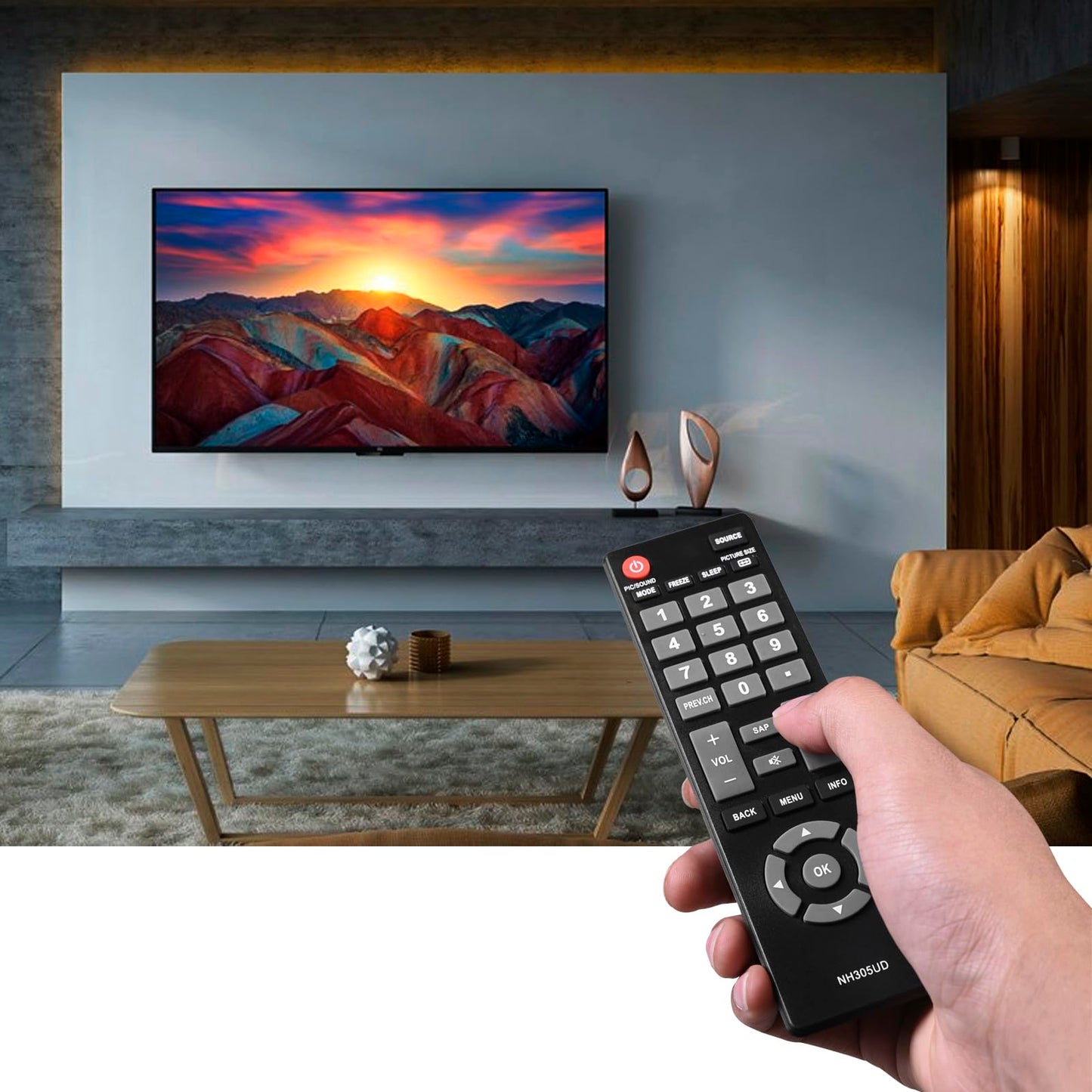 NH305UD Universal Remote Control Replacement for Emerson LCD HDTV TV