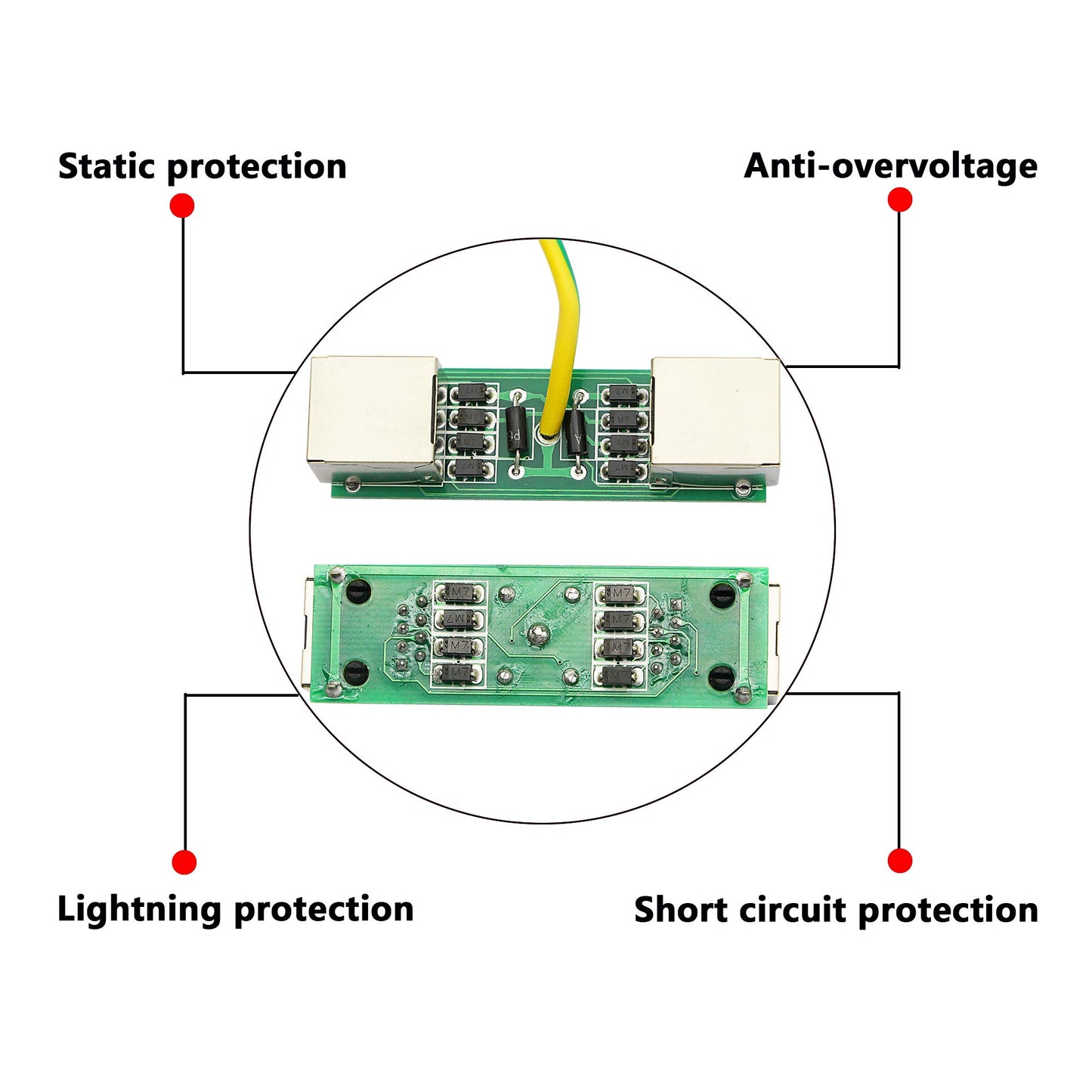 CERRXIAN RJ45 Ethernet Network Surge Protector Outdoor Arrester Protection Device for POE Switch Camera SPD Protection Suppressor