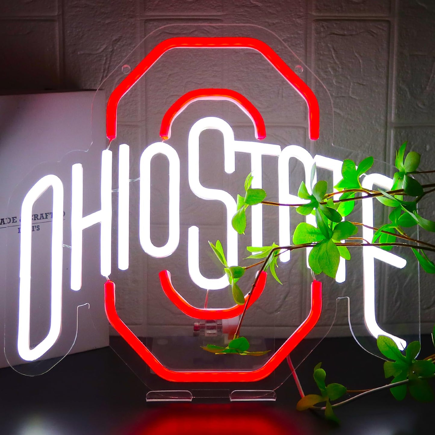 BNBIDEN Ohio Football Neon Signs for Wall Decor?University Led Light Up Sign Suitable for Man Cave Dormitory Office Bar Pub Wall Art Gifts for Teen
