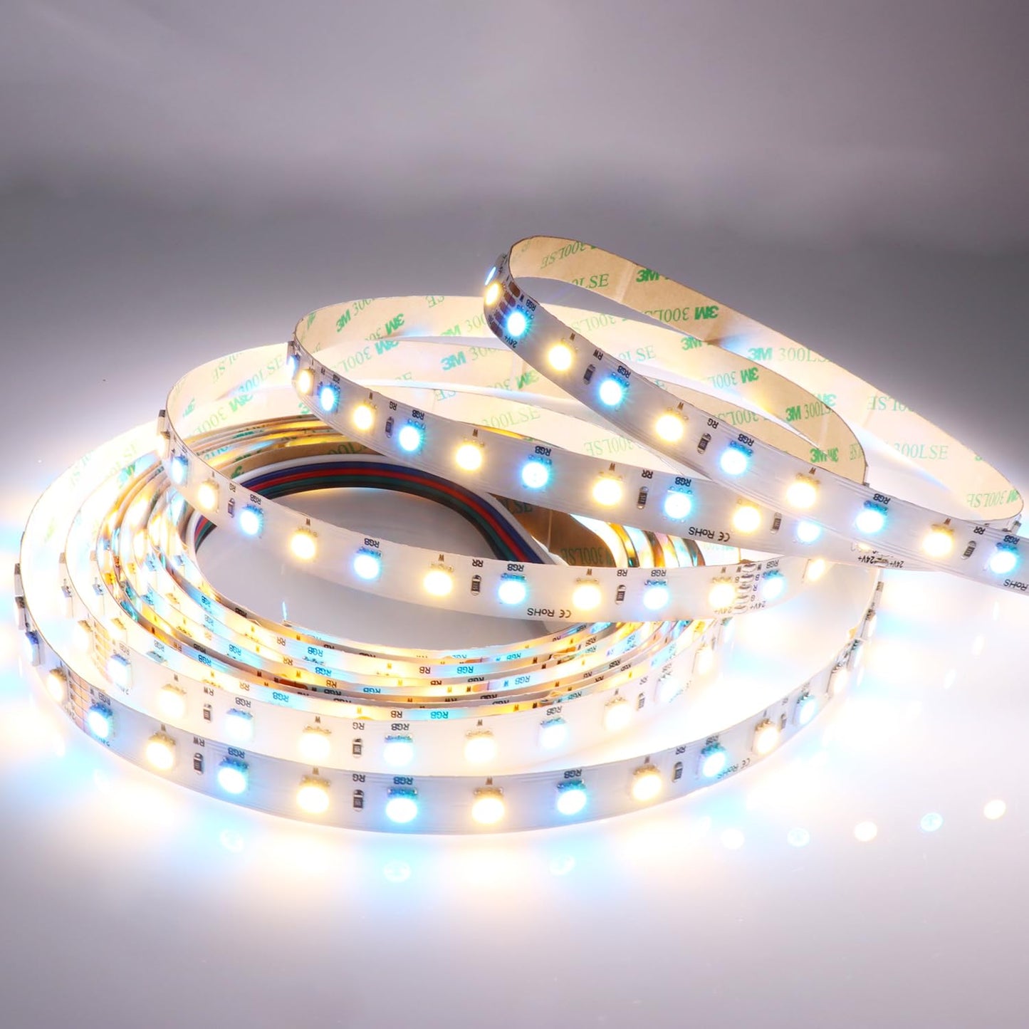 LEDENET RGBW LED Strip Lights RGB+Warm White(2800K-3200K) 360LEDs SMD 5050 DC 24V Multi-Colored LED Tape Lights Flexible LED Rope Lighting 16.4Ft