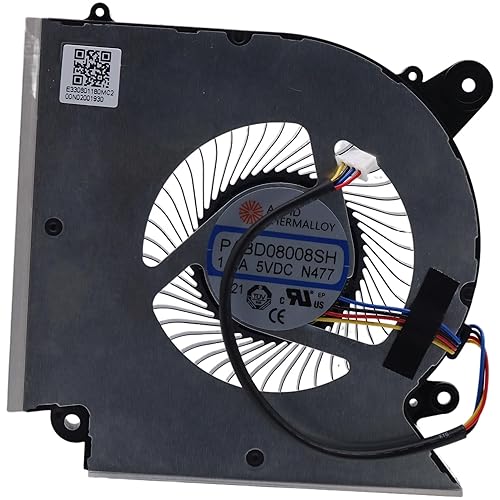 Deal4GO CPU Cooling Fan PABD08008SH N477 Replacement for MSI GF66 GL66 GF76 GL76 WF76 MS-1583 MS-1584 MS-17L1 MS-17L4, Black