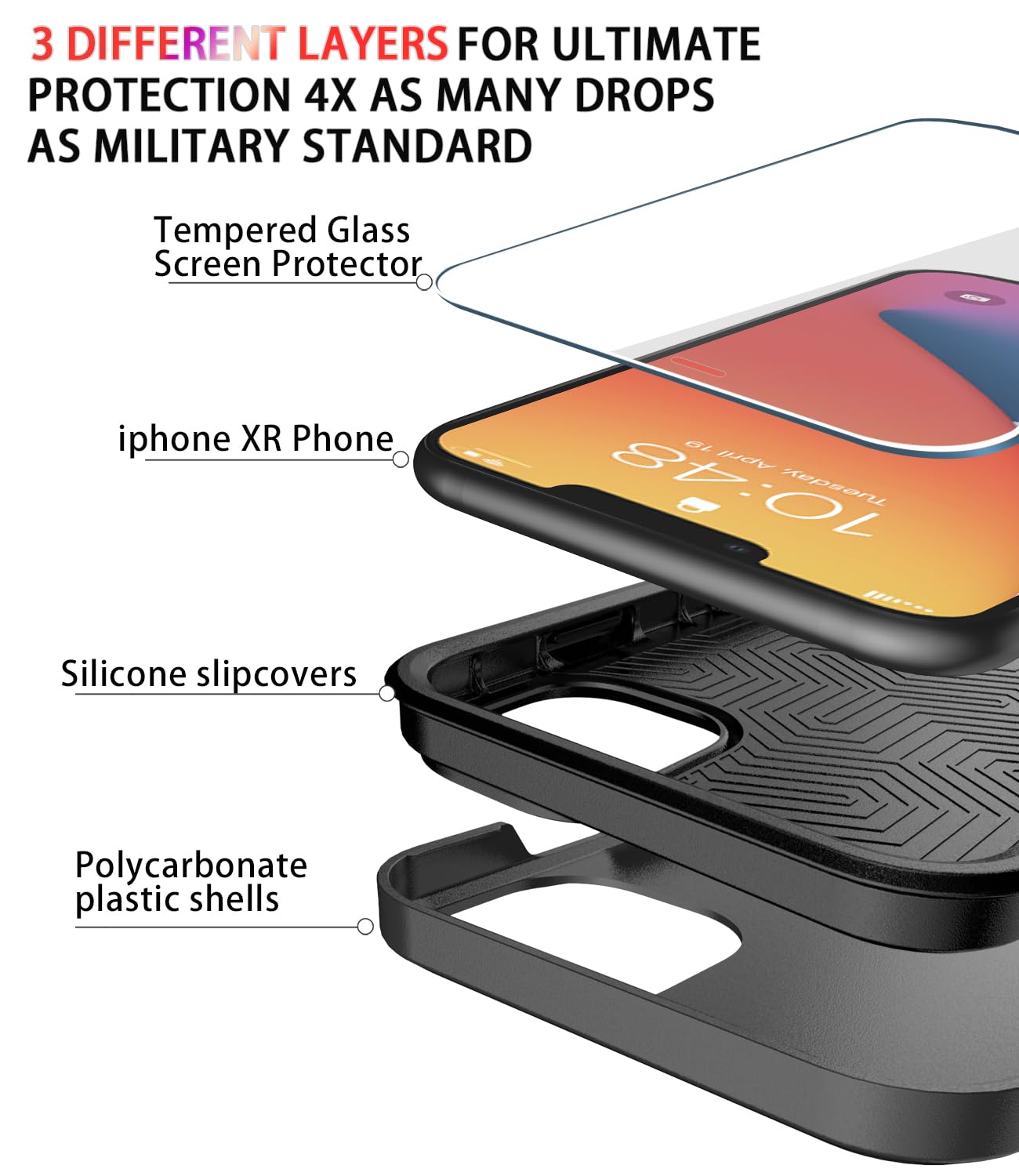 Diverbox for iPhone 11 Case [Shockproof] [Dropproof] [Tempered Glass Screen Protector],Heavy Duty Protection Phone Case Cover for Apple iPhone 11