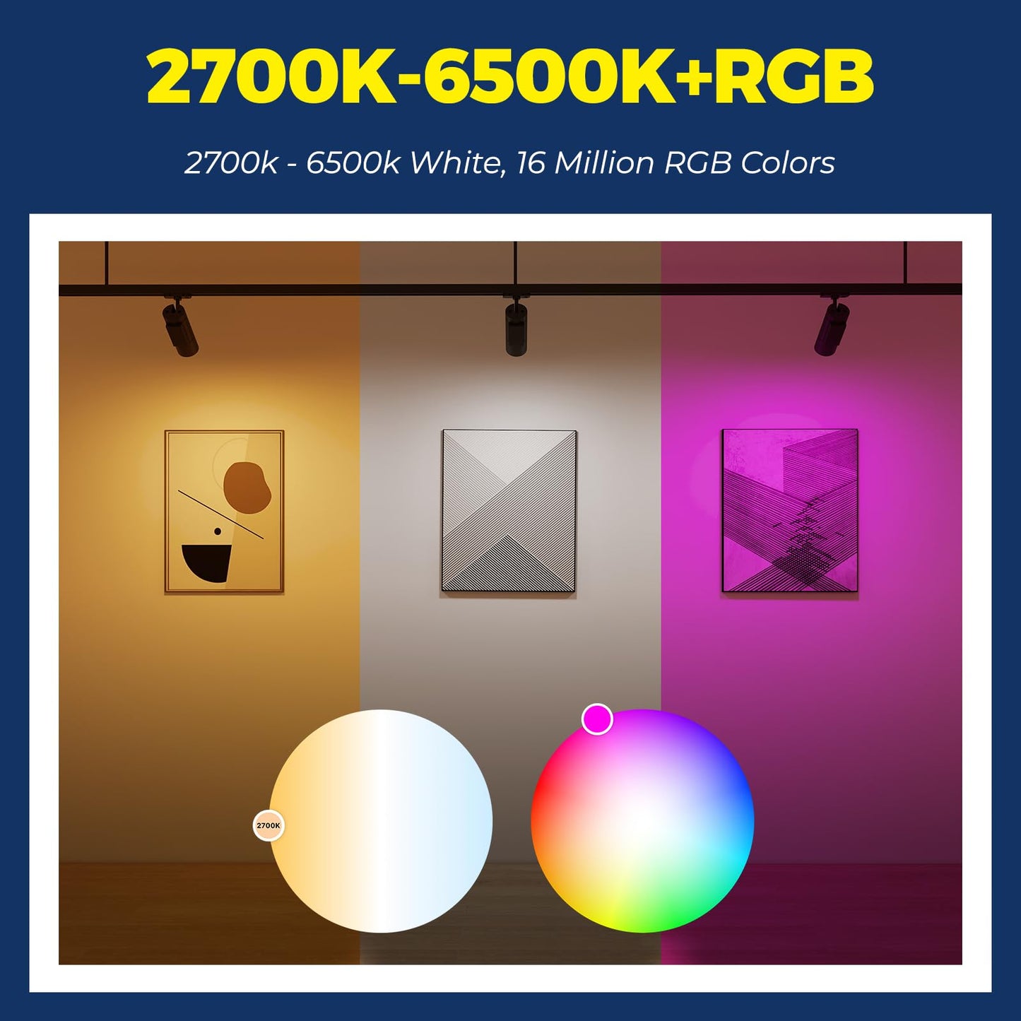 Lightinginside GU10 Smart Light Bulbs 50W, 38° Beam Angle RGBCW Color, 4PCS
