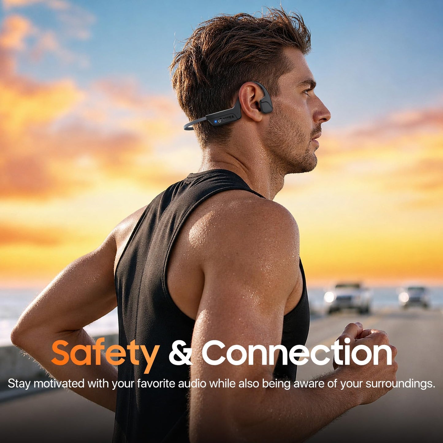 SCPTEA Bone Conduction Headphones, IPX8 Waterproof Swimming Headphones with MP3 Mode 32GB Memory, Bluetooth 5.4, Secure Fit, Open Ear Earbuds Up to 10
