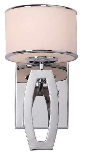 SAFAVIEH Lighting Collection Lenora Modern Chrome Bedroom Bathroom Vanity Hallway Foyer Living Room Wall Sconce Set of 2 (LED Bulb Included)