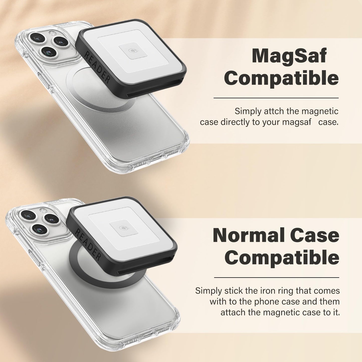 Magnetic Case Compatible with Square Reader 2nd Generation, Case for Square Contactless Chip Card Reader 2nd (Compatible with MagSaf Cover