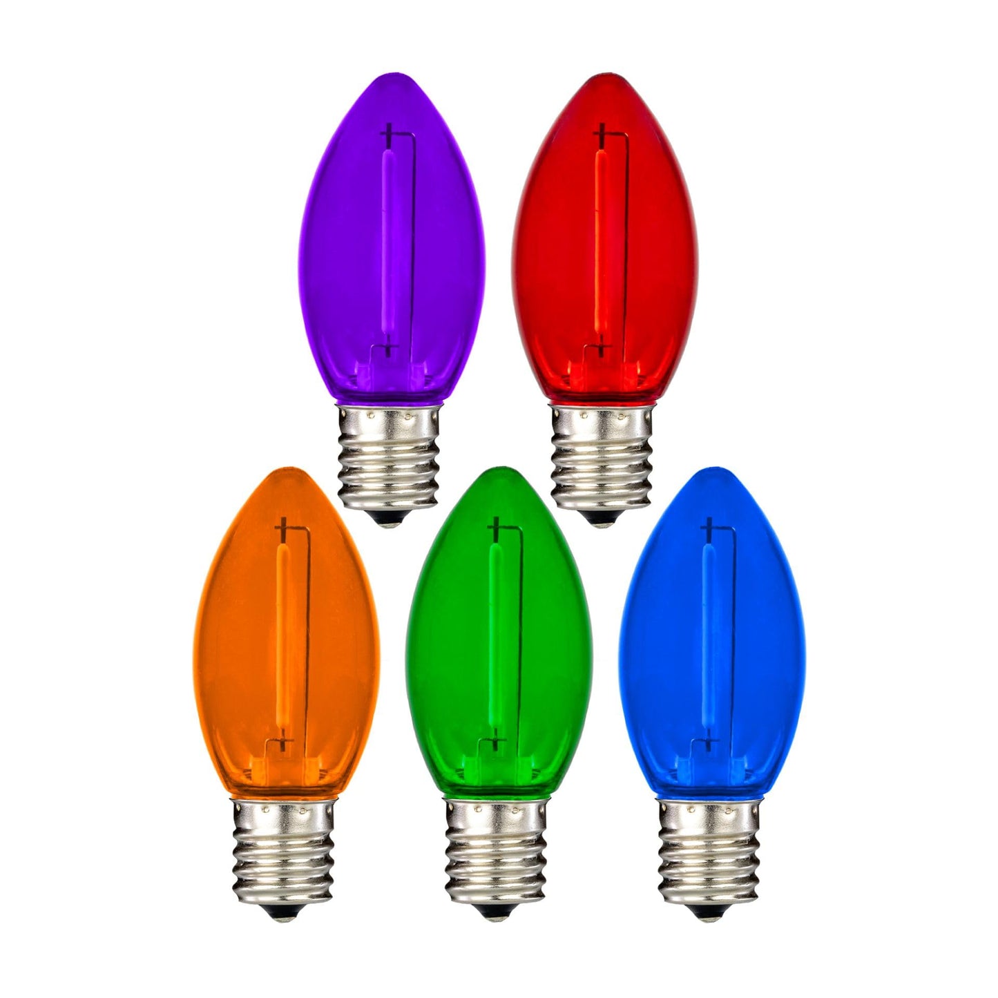 Festive Living 25 Pack C9 LED Filament Bulbs, Multicolor Christmas Lights