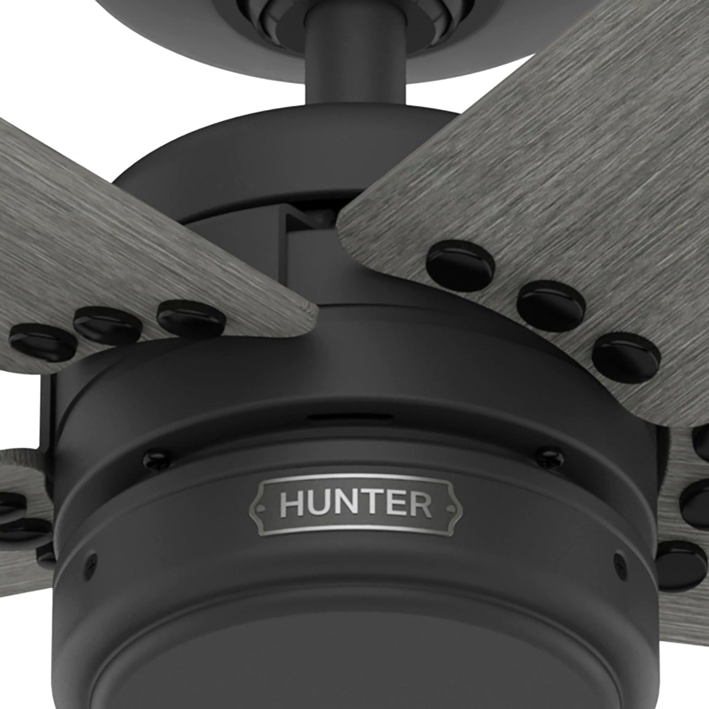 Hunter Fan 52 inch Ceiling Fan with No Light, Outdoor or Indoor Matte Black Ceiling Fan for Porch, Living Room, Office, Kitchen, Garage, 5 Blades