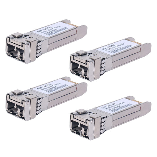4Pack 10GBase-SR SFP+ Transceiver, SFP Multi-Mode LC Module, 10G 850nm MMF up to 300 Meters, Compatible with Cisco SFP-10G-SR,Meraki
