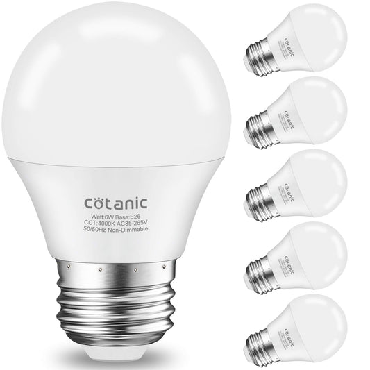 Cotanic E26 Base LED Ceiling Fan Light Bulbs 4000K Natural Daylight 60W