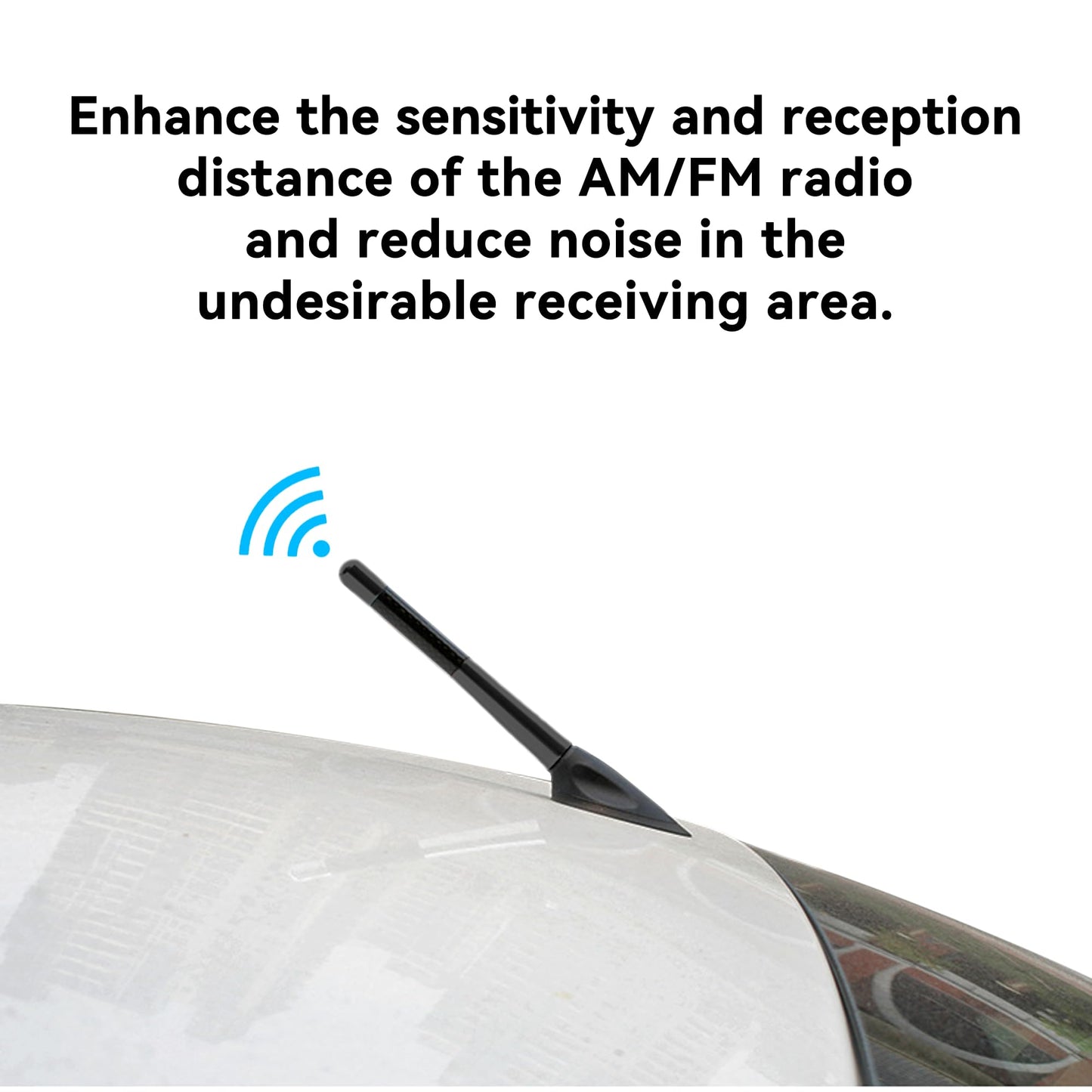 Couslcd Car Short Antenna, 4.7 Inch Carbon Fiber American Flag Aluminum Auto Radio Antenna for AM/FM Reception, Universal Replacement Car Antenna