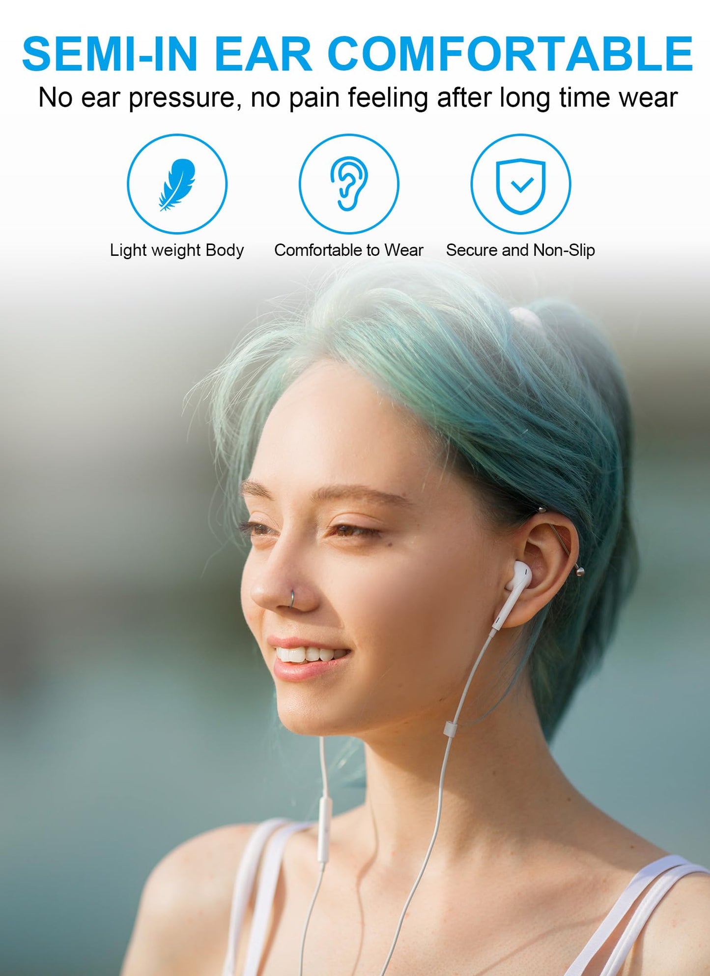 Wired Headphones USB C, Wired Earbuds for iPhone 17 16 15, Type C Earphones