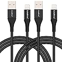 Amaitree Lightning Cable, [Apple MFi Certified] 4Ft 2Pack Fast Charging iPhone Lightning Woven Cable, 3A Lightning to USB Car Play Charging Data…