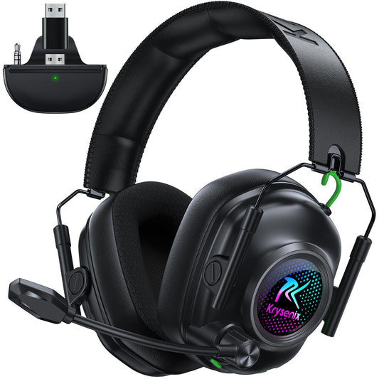 Wireless Gaming Headset for Xbox Series X|S, Xbox One, PC, PS5, PS4, Mac, Switch, 2.4 GHz Wireless & Bluetooth 5.4 Gaming Headphones with Noise