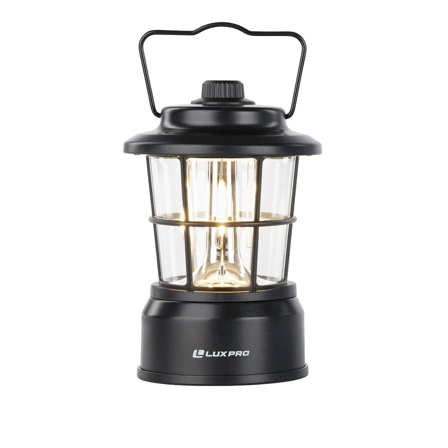 LUXPRO Retro LED Lantern - Battery-Powered Emergency Lantern - Water Resistant - Bright LED Lamp for Indoor & Outdoor Use - Use for Tents, Hiking or