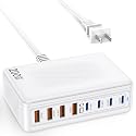 KTDRJN USB C Charger 200W,Upgraded GaN 8-Port Fast Charging Station Hub,Laptop Charger Adapter,Wall Charger Power Compatible with iPhone17/16/15/14/13