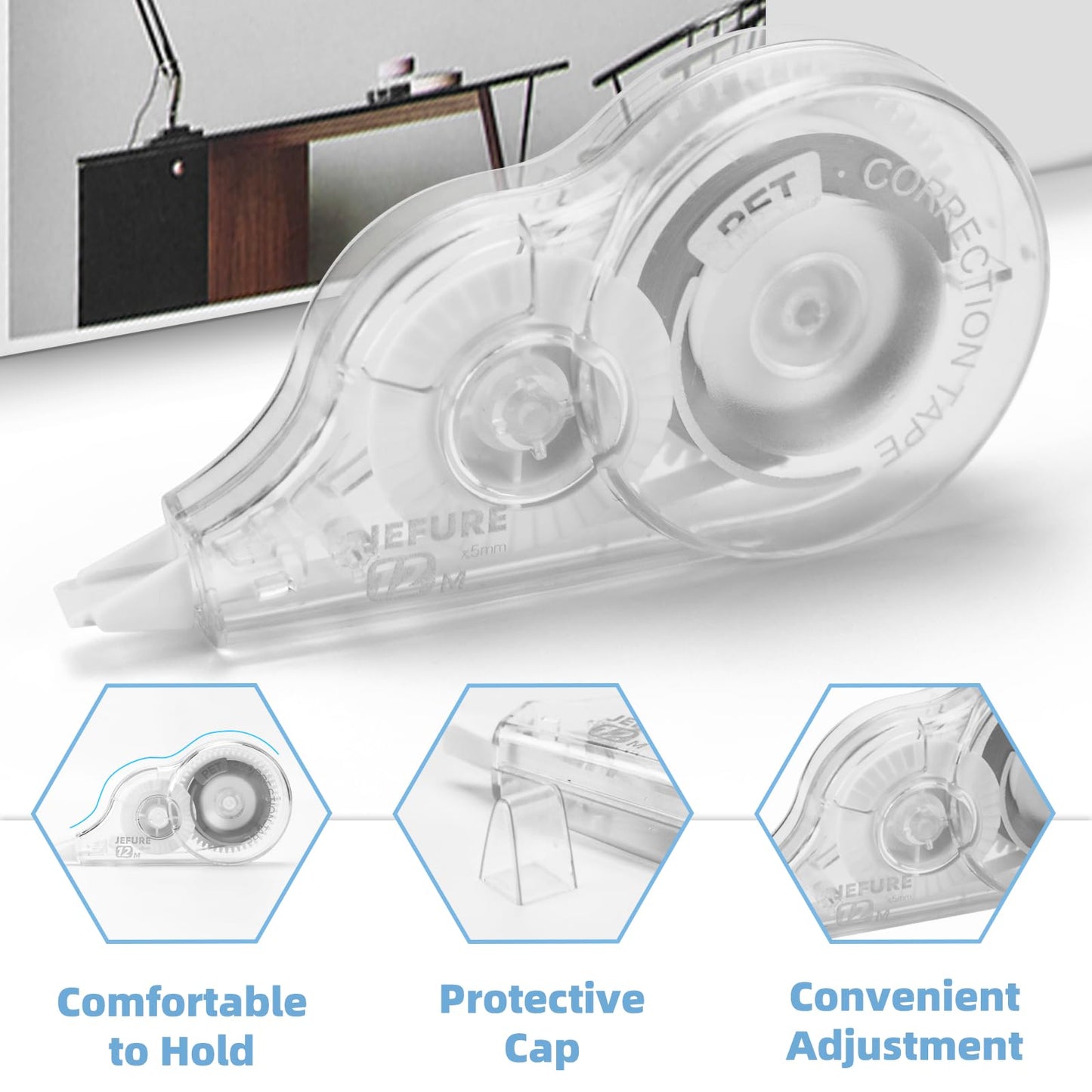 JEFURE 30 Pcs Correction Tape, 39.4 ft White Wrong Out, 0.2 in Width